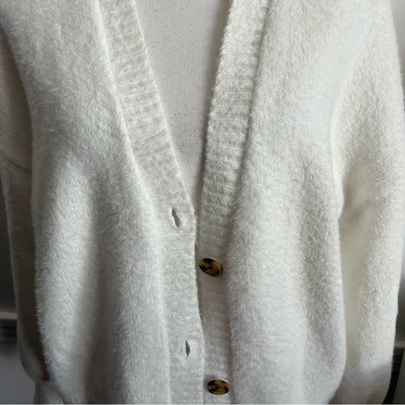 J by Joie • White Fuzzy Super Soft and Cozy Cardigan - Picture 3 of 5
